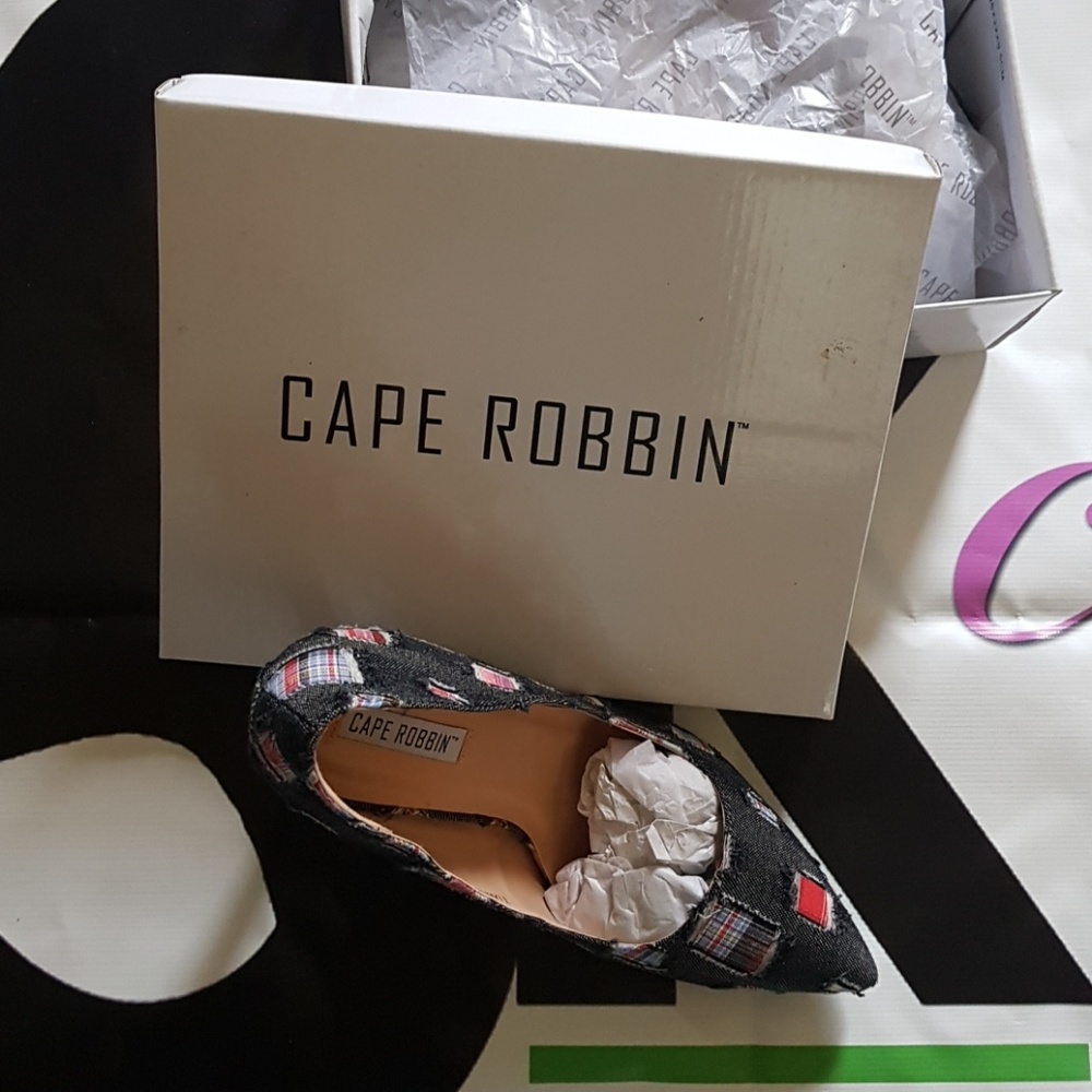 Cape Robbin black denim sexy chic heels new
